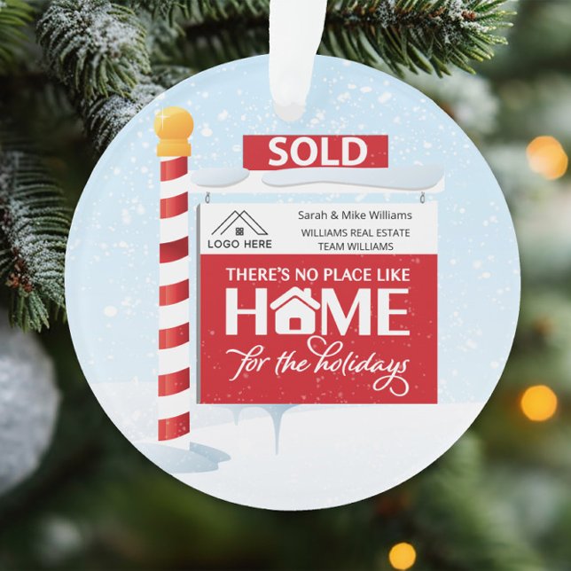 Real Estate Christmas Sold Sign Ornament (Creator Uploaded)