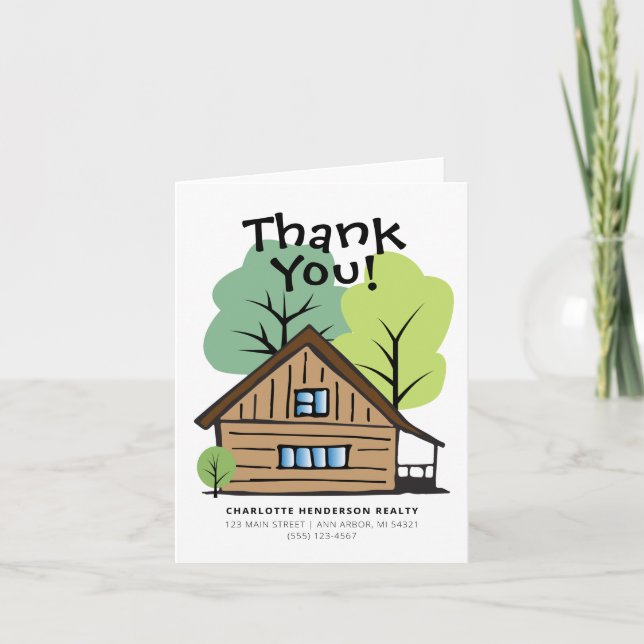 Real Estate Client Hand-Drawn Thank You Card (Front)