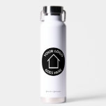 Real Estate Company Add Your Logo Custom Realtor Water Bottle<br><div class="desc">This minimalist custom realtor water bottle is personalised with your realty company logo in the centre. Add your real estate company name and agent on this modern design for a simple gift to present to home buying clients.</div>