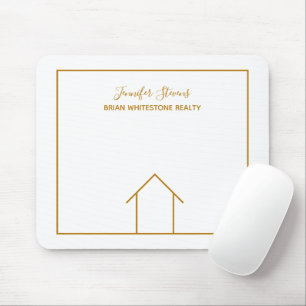 Real Estate Company Chic Gold Personalised Realtor Mouse Pad