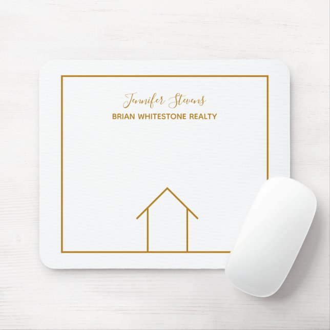Real Estate Company Chic Gold Personalised Realtor Mouse Pad (With Mouse)