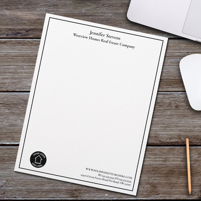 Real Estate Company Custom Business Logo Office Letterhead (Creator Uploaded)