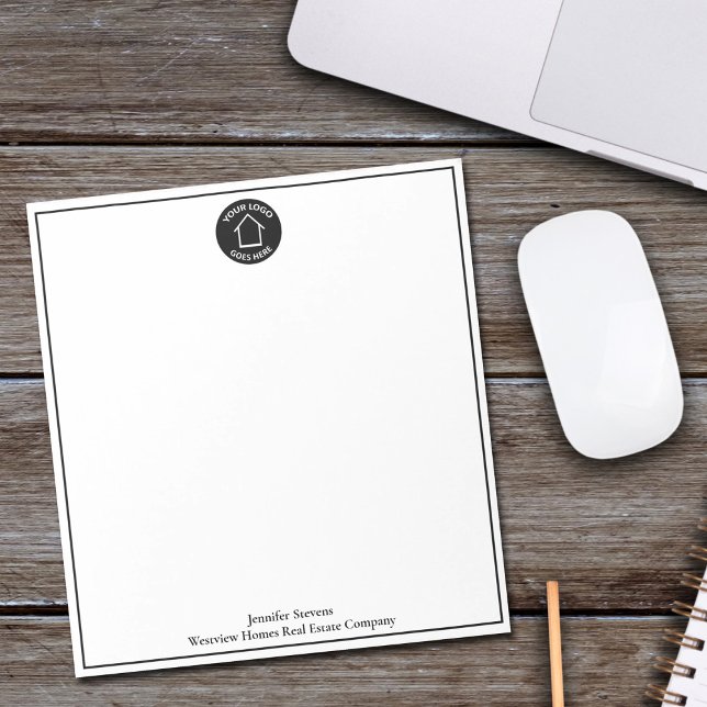 Real Estate Company Custom Business Logo Office Notepad (Creator Uploaded)