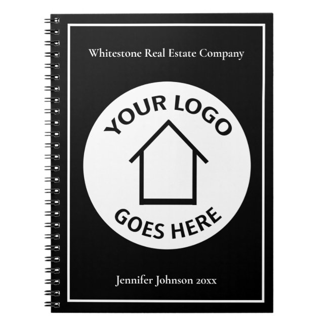 Real Estate Company Custom Business Logo Realty Notebook (Front)