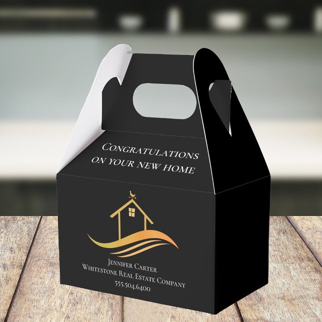 Real Estate Company Custom Congratulations Home Favour Box (Creator Uploaded)