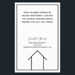 Real Estate Company Custom Realty Agent Marketing Flyer<br><div class="desc">This sleek real estate marketing flyer is chic and modern in minimalist black and white. Customise this realty agent promotional item with your custom realtor information and details above the simple line drawing of a house and put these on homes in a neighbourhood near your office.</div>