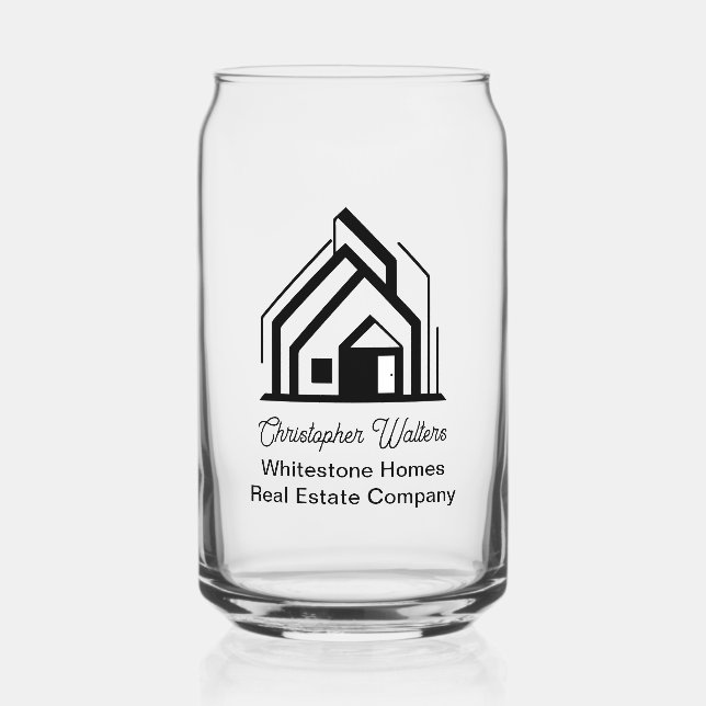 Real Estate Company Customized Realtor Logo Can Glass (Front)