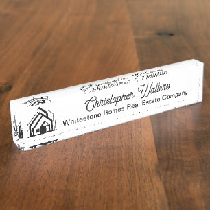 Real Estate Company Logo Customised Realtor Nameplate