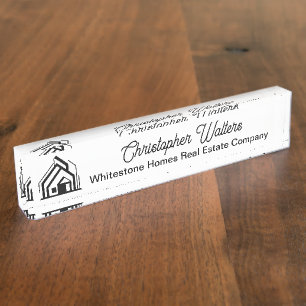 Real Estate Company Logo Customized Realtor Nameplate