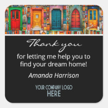 Real Estate Company Logo Thank You Vintage Doors