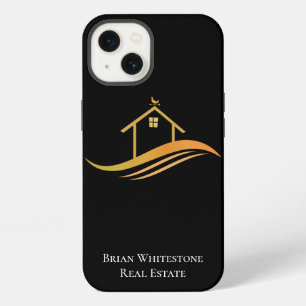 Real Estate Company Modern Chic Gold Black Realtor iPhone 13 Case