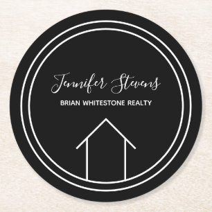 Real Estate Company Open House Custom Marketing Round Paper Coaster