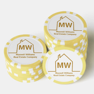 Real Estate Company Personalized Chic Gold Realtor Poker Chips