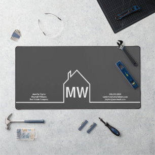 Real Estate Company Personalized Grey Realtor Desk Mat