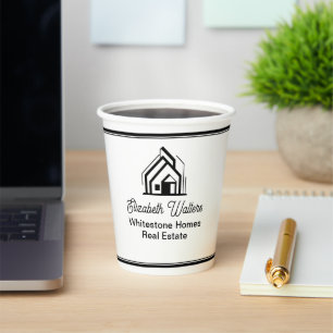 Real Estate Company Realtor Open House Logo Paper Cups