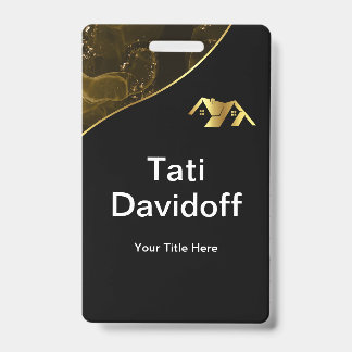 Real estate. Construction. Black Gold ID Badge