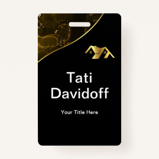 Real estate. Construction. Black Gold ID Badge