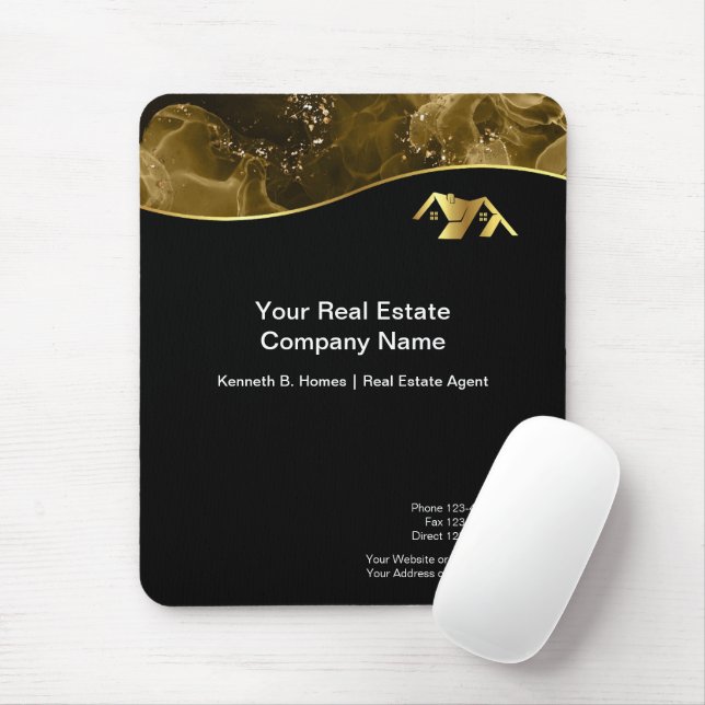 Real estate. Construction. Black Gold Mouse Pad (With Mouse)