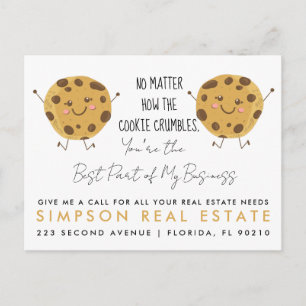 Real Estate Cookie Referral for clients Realtor Announcement Postcard