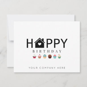 Real Estate Cupcake Happy Birthday Card