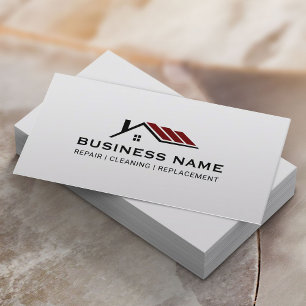 Real Estate Custom Colour House Roof Logo Plain Business Card