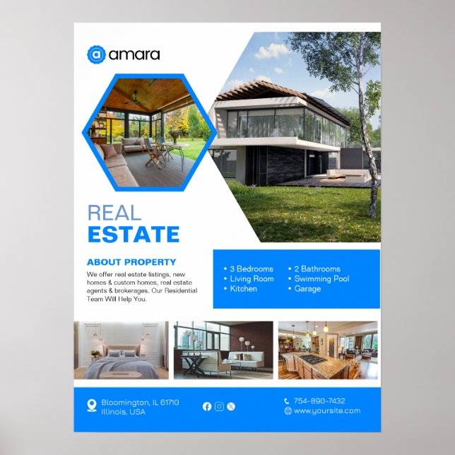 Real Estate Custom Editable Poster (Front)