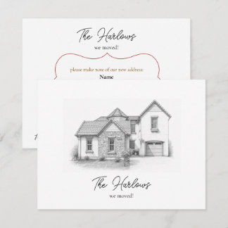 Real Estate Custom Home Photo New Address Card