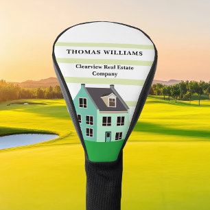 Real Estate Cute Custom Green House Custom Realtor Golf Head Cover