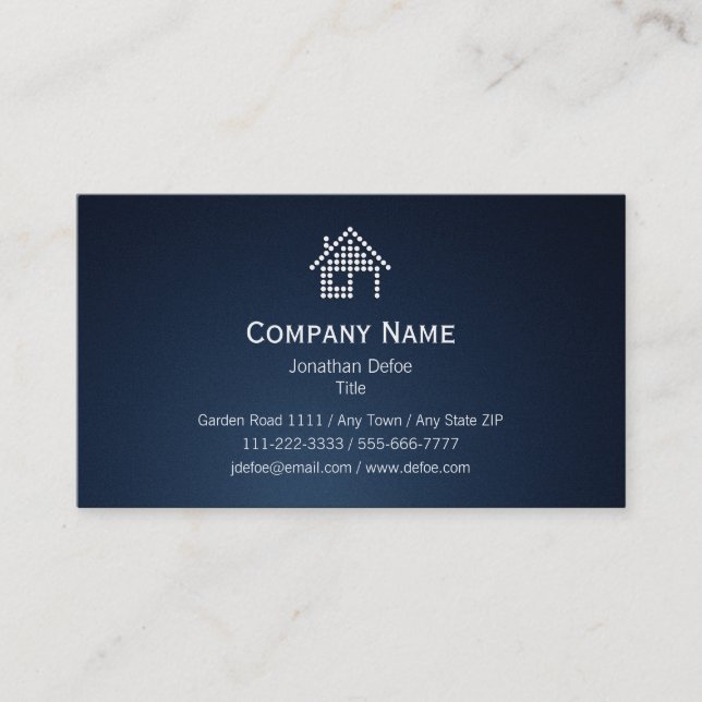 Real Estate Dark Blue Business Card (Front)