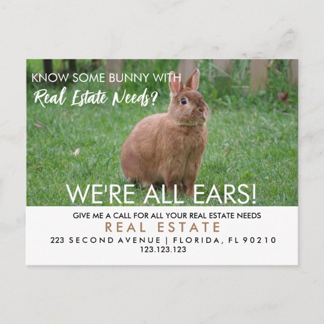 real estate easter bunny referrals Announcement  (Front)