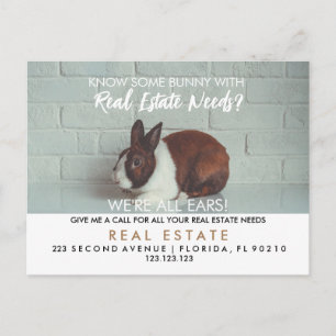 real estate easter bunny referrals Announcement  Postcard