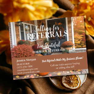 Real Estate Fall Referral Postcard – “Falling for 