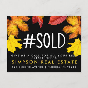 real estate FALL referrals Announcement Postcard