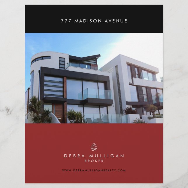 Real Estate Feature Sheet Elegant Custom Flyer (Front)
