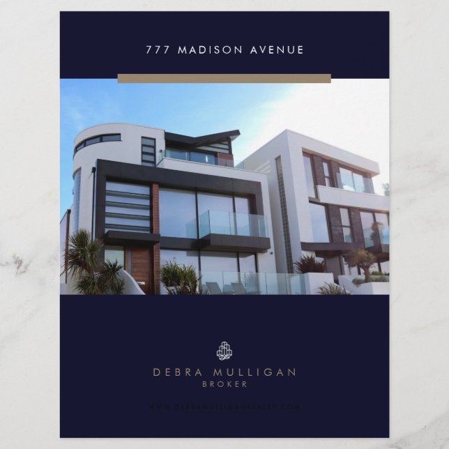 Real Estate Feature Sheet Elegant Custom Flyer (Front)