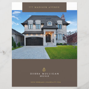 Real Estate Feature Sheet Elegant Custom Flyer