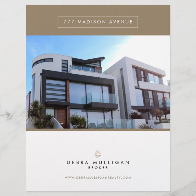 Real Estate Feature Sheet Elegant Custom Flyer (Front)