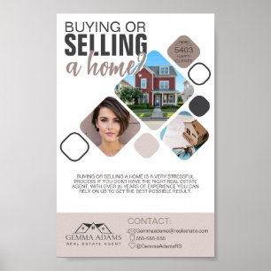 Real Estate Flyer - Buy or Sell Your Home Custom Poster
