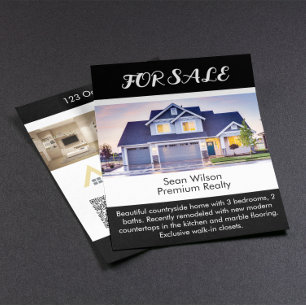 Real Estate For Sale Listing Modern Photo Black Flyer