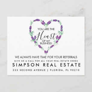 Real Estate Forget-Me-Not Heart Referral Announcem Announcement Postcard
