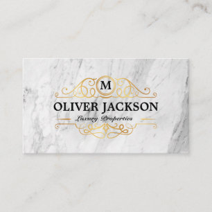 Real Estate   Gold Luxury Properties   Marble Business Card