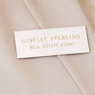 Real Estate Gold Neutral  Name Tag