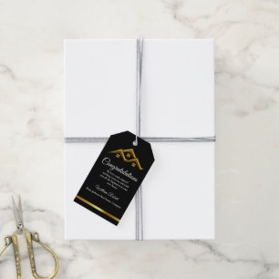 Real Estate Golden House Logo Modern Realtor Gift Tags