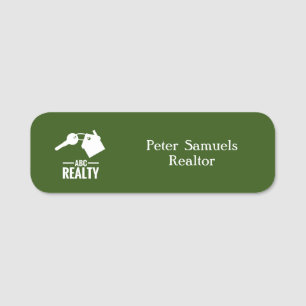 Real Estate Green Name Tag