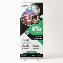 Real Estate - Green Retractable Banner