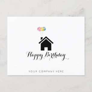 Real Estate Happy Birthday Balloons Postcard