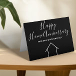 Real Estate Happy Home Anniversary Black Modern Card<br><div class="desc">This modern Happy Home Anniversary folded card is custom made with your realty company name under the chic typography. These minimalist black and white cards feature a simple line drawing of a house. They are perfect to send to past homebuying clients to remind them to refer friends and family who...</div>