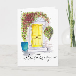 real estate Happy Housiversary yellow door  Card