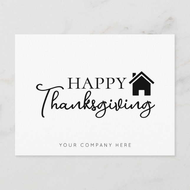 Real Estate Happy Thanksgiving Postcard (Front)