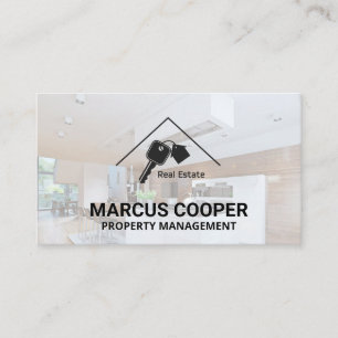 Real Estate Home and Keys Interior Kitchen Business Card